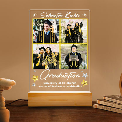 Friends Forever Graduation Night Light – Personalized Gift with Group Photo Collage for 2025 Graduates (GNL-25)