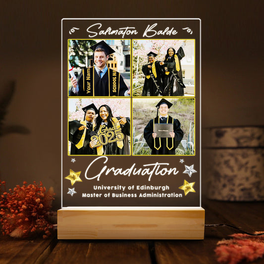 Friends Forever Graduation Night Light – Personalized Gift with Group Photo Collage for 2025 Graduates (GNL-25)