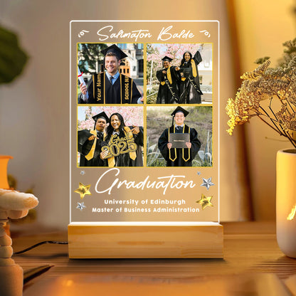 Friends Forever Graduation Night Light – Personalized Gift with Group Photo Collage for 2025 Graduates (GNL-25)