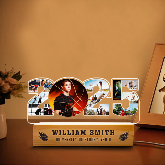 Graduation Night Light for Basketball Lovers – Personalized Gift to Honor Class of 2025 Milestones (GNL-08)
