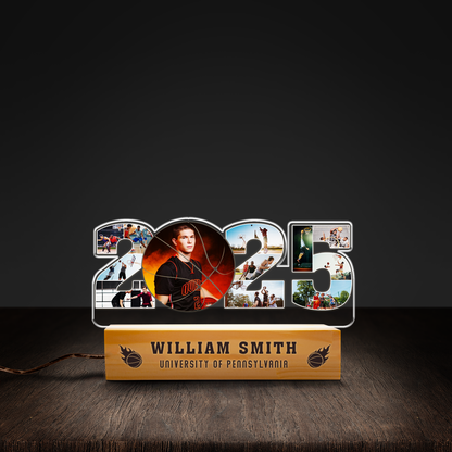 Graduation Night Light for Basketball Lovers – Personalized Gift to Honor Class of 2025 Milestones (GNL-08)