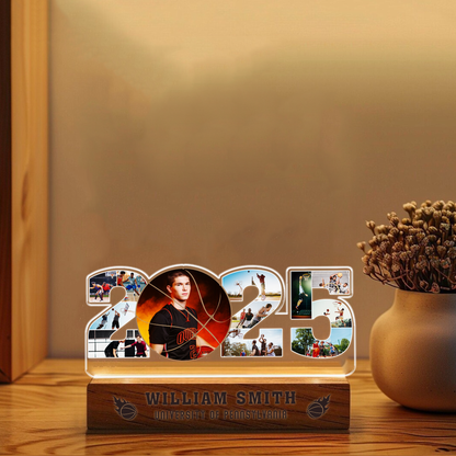 Graduation Night Light for Basketball Lovers – Personalized Gift to Honor Class of 2025 Milestones (GNL-08)