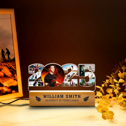 Graduation Night Light for Basketball Lovers – Personalized Gift to Honor Class of 2025 Milestones (GNL-08)