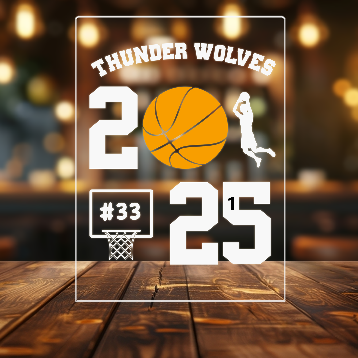 Personalized Basketball-Themed Graduation Night Light – A Unique Keepsake for Class of 2025 Graduates (GNL-04)