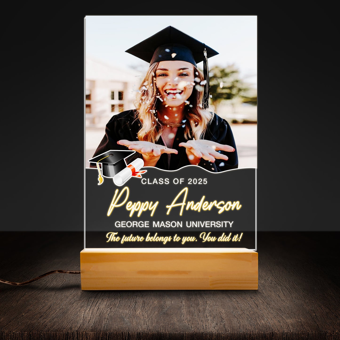 Graduation Night Light – Personalized Photo Gift to Celebrate Friendship, Memories, and the Class of 2025 (GNL-14)