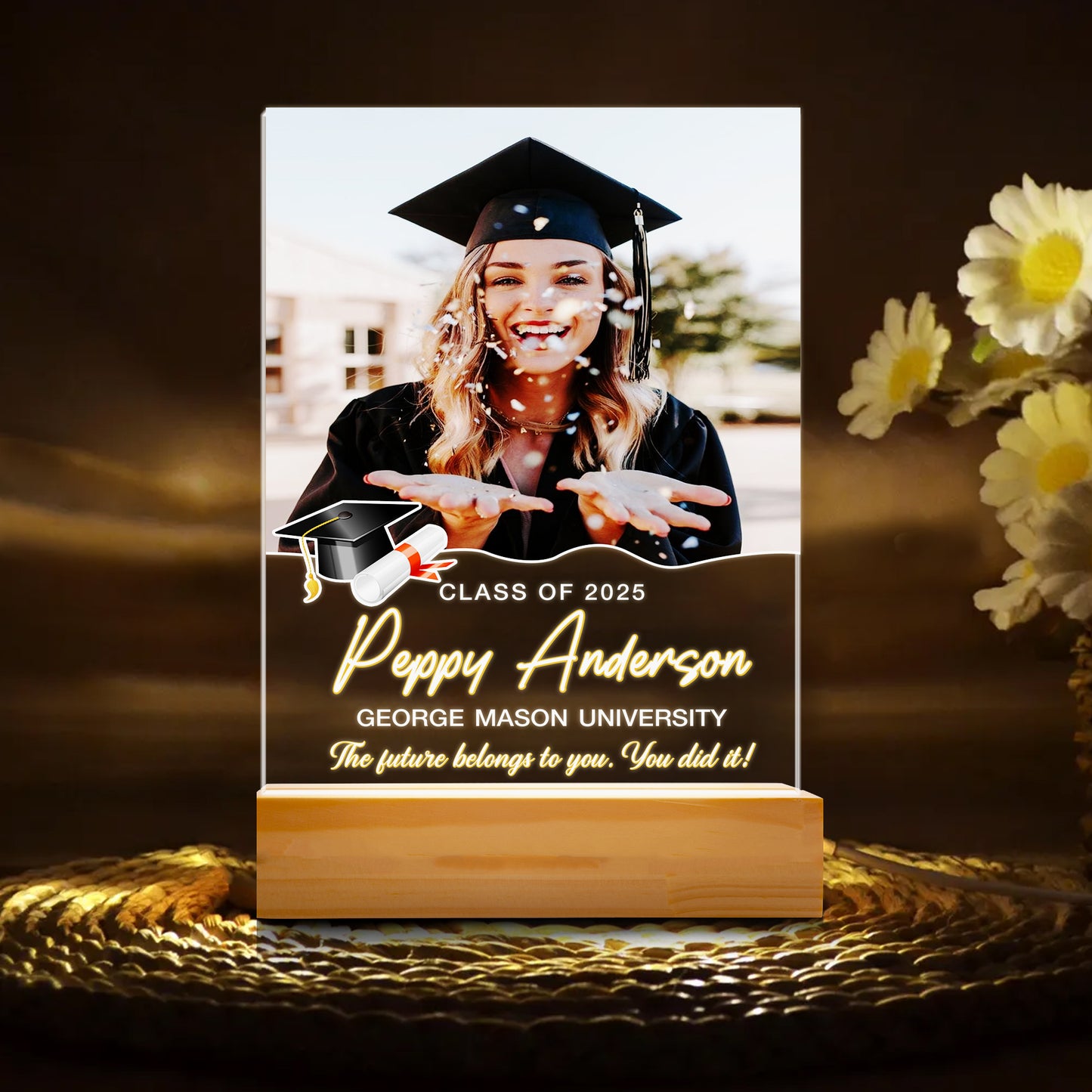 Graduation Night Light – Personalized Photo Gift to Celebrate Friendship, Memories, and the Class of 2025 (GNL-14)