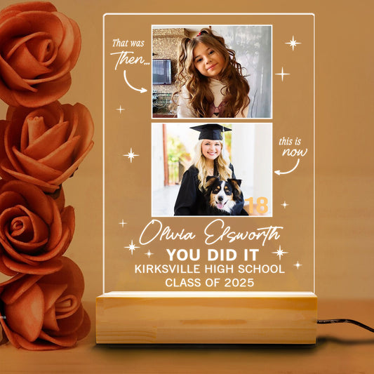 Personalized Graduate Night Light Plaque, Custom Picture Frame Gift, Gifts for College, High School Senior (GNL-31)