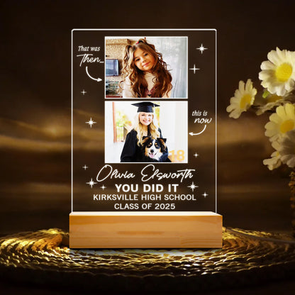Personalized Graduate Night Light Plaque, Custom Picture Frame Gift, Gifts for College, High School Senior (GNL-31)