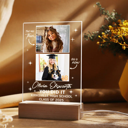 Personalized Graduate Night Light Plaque, Custom Picture Frame Gift, Gifts for College, High School Senior (GNL-31)