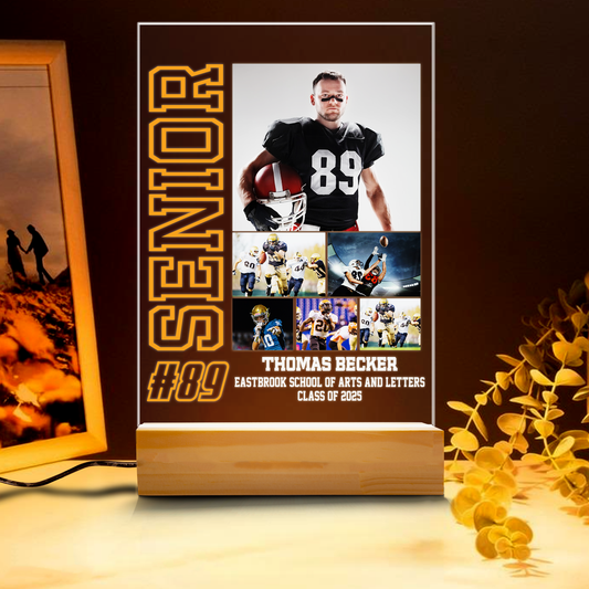 Rugby-Themed Graduation Night Light – Customizable LED Gift to Honor the Class of 2025 Graduates (GNL-06)