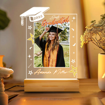 Graduation Night Light – A Personalized Acrylic Lamp with Custom Picture and Name to Celebrate the Class of 2025's Special Achievement (GNL-19)
