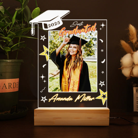 Graduation Night Light – A Personalized Acrylic Lamp with Custom Picture and Name to Celebrate the Class of 2025's Special Achievement (GNL-19)