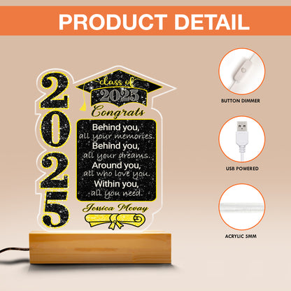 Graduation Night Light – Unique Personalized Gift for High School or College Graduates  (GNL-20)