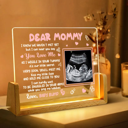 Custom Mom Night Light – Baby’s First Message to Mommy, Personalized Pregnancy Gift for New or Expecting Moms (MNL-08)