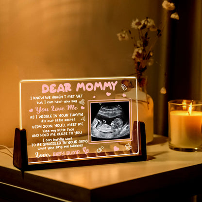 Custom Mom Night Light – Baby’s First Message to Mommy, Personalized Pregnancy Gift for New or Expecting Moms (MNL-08)