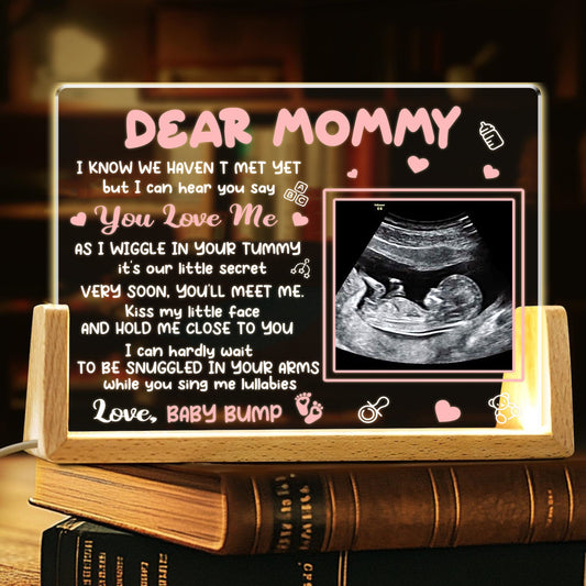 Custom Mom Night Light – Baby’s First Message to Mommy, Personalized Pregnancy Gift for New or Expecting Moms (MNL-08)