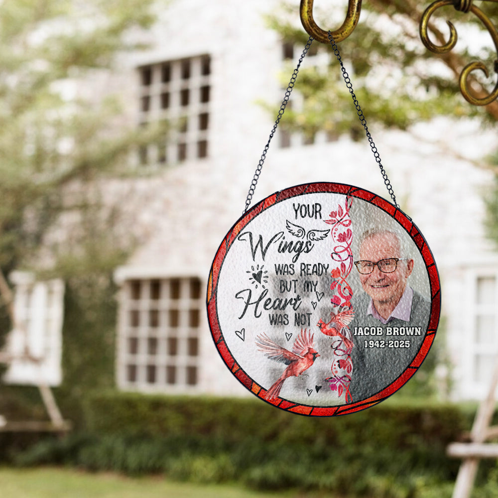 Custom Glass Suncatcher Ornament – A Beautiful Remembrance Gift to Celebrate the Life of Someone You Miss Every Day (Sun-66)