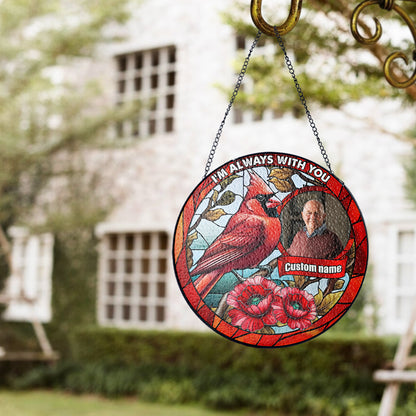 Personalized Cardinal Glass Suncatcher with Name and Date – A Beautiful Sympathy Gift to Remember Someone Special (Sun-33)