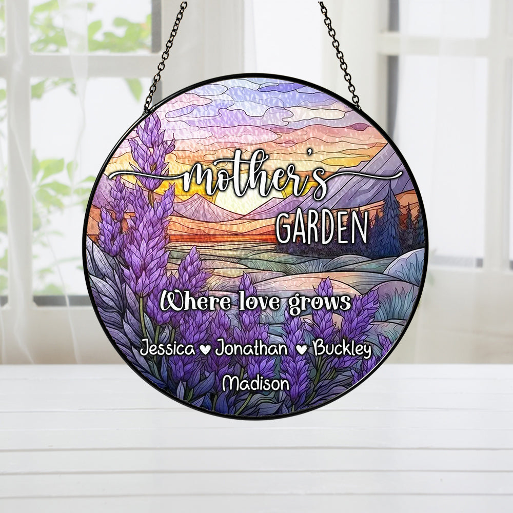 Custom Floral Glass Suncatcher – A Heartfelt Gift for Nana, Grandma, or Mom, Perfect for Mother’s Day or Any Special Occasion (Sun-29)
