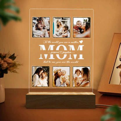 Personalized Mom Night Light With Photo, Custom Acrylic Frame Gift for Mother's Day or Birthday From Daughter or Son (MNL-18)