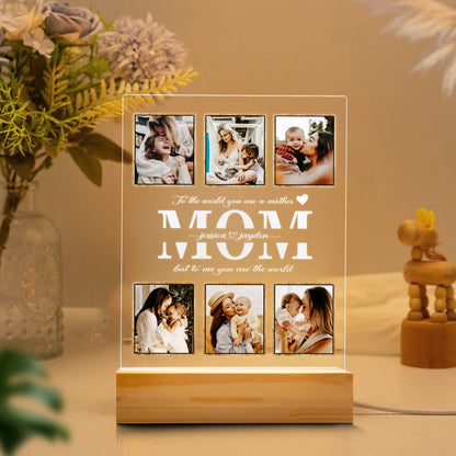 Personalized Mom Night Light With Photo, Custom Acrylic Frame Gift for Mother's Day or Birthday From Daughter or Son (MNL-18)