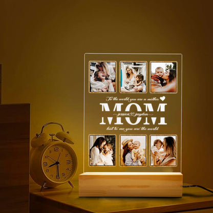 Personalized Mom Night Light With Photo, Custom Acrylic Frame Gift for Mother's Day or Birthday From Daughter or Son (MNL-18)