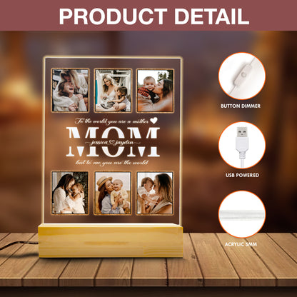 Personalized Mom Night Light With Photo, Custom Acrylic Frame Gift for Mother's Day or Birthday From Daughter or Son (MNL-18)