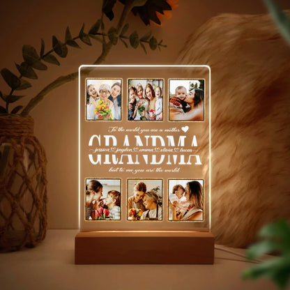 Personalized Mom Night Light With Photo, Custom Acrylic Frame Gift for Mother's Day or Birthday From Daughter or Son (MNL-18)