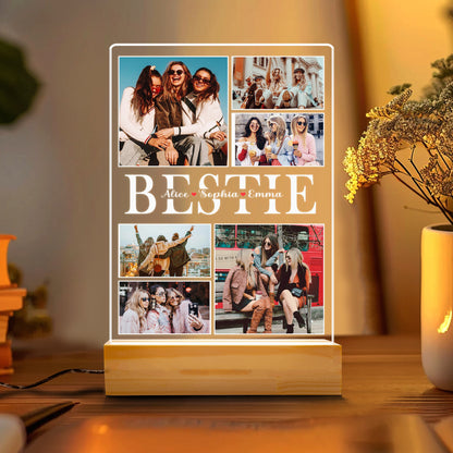 Custom BFF Photo Gift, Personalized Graduate Night Light, Besties Picture Keepsake, Birthday or Graduation Gift for Friend (GNL-33)