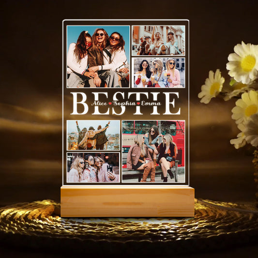 Custom BFF Photo Gift, Personalized Graduate Night Light, Besties Picture Keepsake, Birthday or Graduation Gift for Friend (GNL-33)