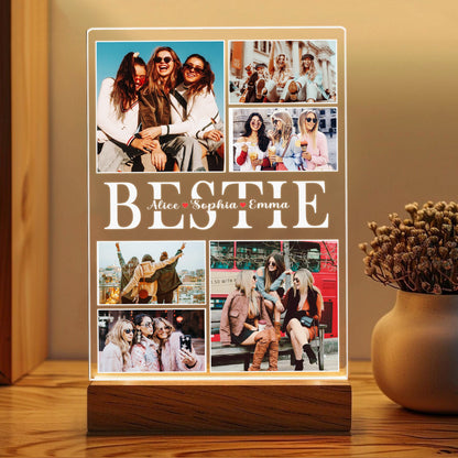 Custom BFF Photo Gift, Personalized Graduate Night Light, Besties Picture Keepsake, Birthday or Graduation Gift for Friend (GNL-33)