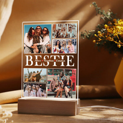 Custom BFF Photo Gift, Personalized Graduate Night Light, Besties Picture Keepsake, Birthday or Graduation Gift for Friend (GNL-33)