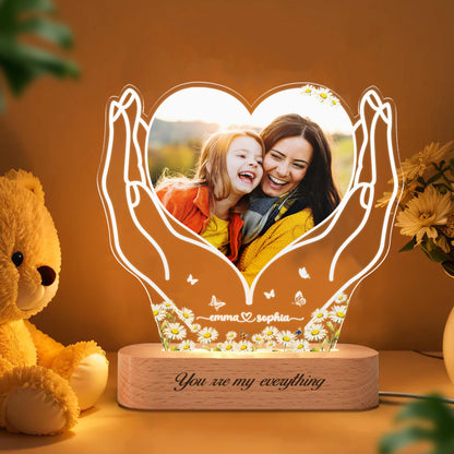 Mom Night Light - Custom Acrylic Frame With Photo, Unique Mother’s Day Gift From Child, Birthday Keepsake Lamp (MNL-20)