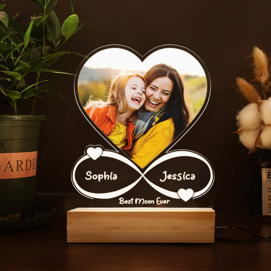 Mom Night Light With Name and Photo, Personalized LED Gift For Mother's Day, Christmas or Any Occasion (MNL-19)