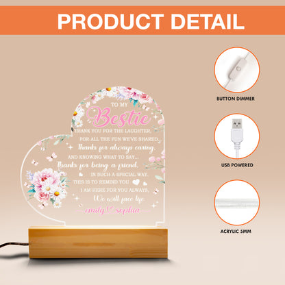 Personalized Mom Night Light, Birthday Gift for Mom, LED Lamp with Wood Base, Engraved Sleep Light for Mother's Day, Thanksgiving Gift (MNL-15)