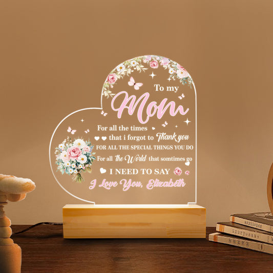 To the Best Mom Ever - Personalized Mom Night Light from Daughter, A Touching Keepsake to Celebrate Motherhood (MNL-04)