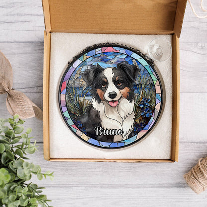 Custom Photo Portrait Pets Family - Personalized Stained Glass Suncatcher for Windows (Sun-05)