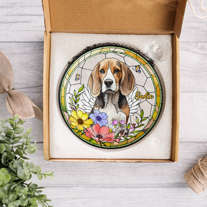 Personalized Pet & Family Photo Portrait - Personalized Stained Glass Suncatcher for Windows (Sun-01)