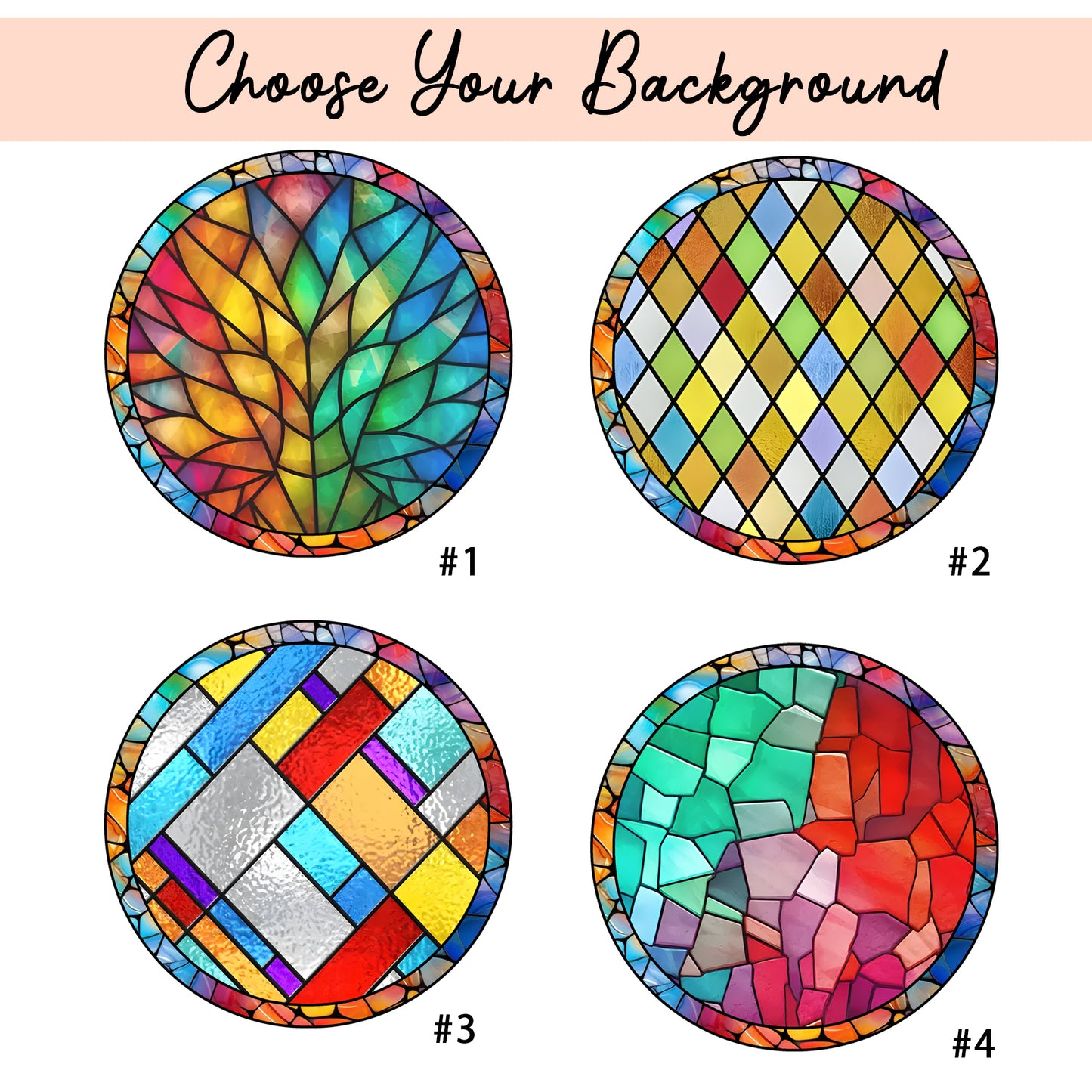 Personalized Pet Ornament – Custom Stained Glass Suncatcher (Sun-06)