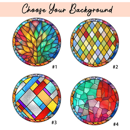 Personalized Pet Ornament – Custom Stained Glass Suncatcher (Sun-06)
