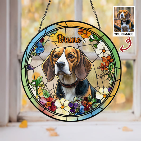 Custom Engraved Glass Suncatcher for Dog Families – A Beautiful Memorial Gift to Remember Your Furry Friend (Sun-26)