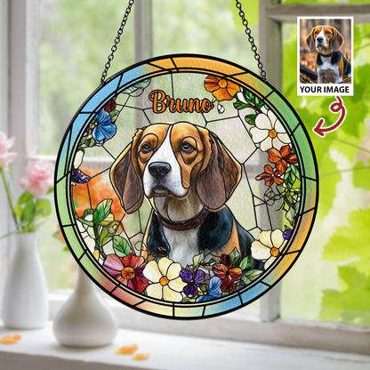 Custom Engraved Glass Suncatcher for Dog Families – A Beautiful Memorial Gift to Remember Your Furry Friend (Sun-26)