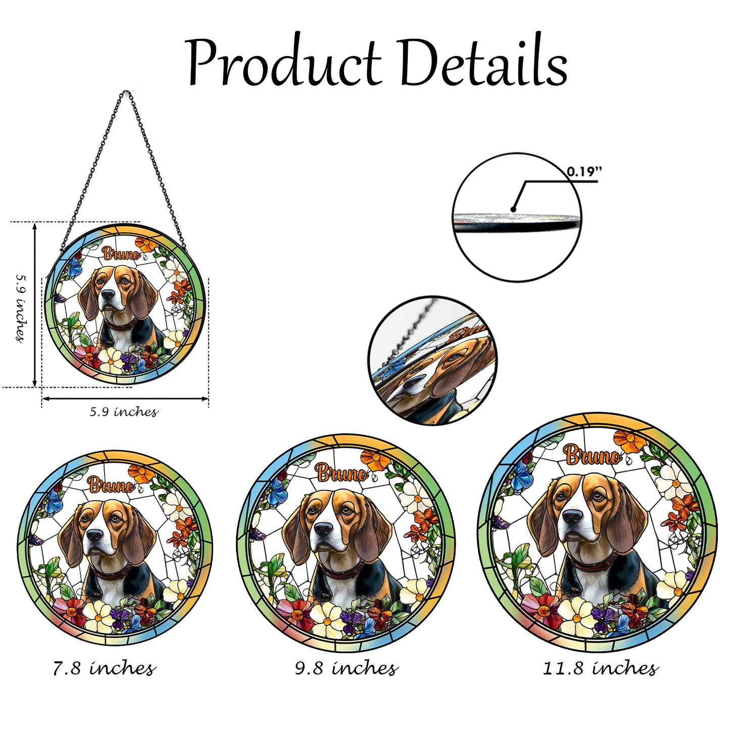 Custom Engraved Glass Suncatcher for Dog Families – A Beautiful Memorial Gift to Remember Your Furry Friend (Sun-26)