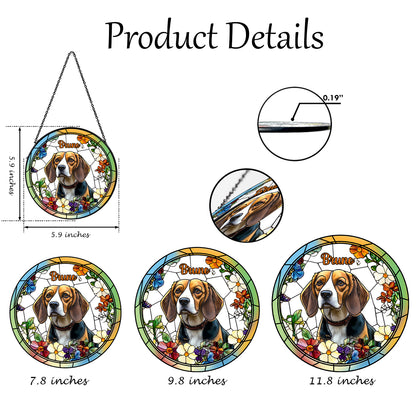 Custom Engraved Glass Suncatcher for Dog Families – A Beautiful Memorial Gift to Remember Your Furry Friend (Sun-26)