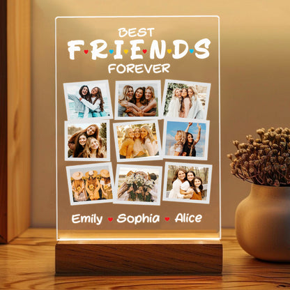 FRIENDS Style Photo Collage Gift, Graduate Night Light for BFF, Best Friend Custom Print, Besties Picture Gift (GNL-32)