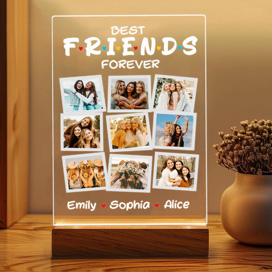 FRIENDS Style Photo Collage Gift, Graduate Night Light for BFF, Best Friend Custom Print, Besties Picture Gift (GNL-32)