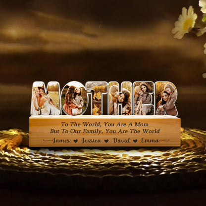 Custom Family Mom Night Light – Featuring a Heartwarming Photo of Mom and Child with Names of Loved Ones Below  (MNL-07)