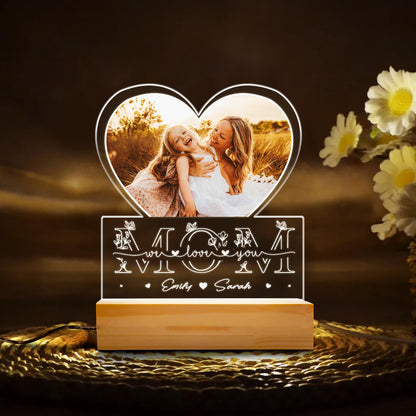 Mom Night Light with Personalized Name and Photo – Thoughtful Gift for Mother's Day, Birthday, or Holiday Celebration (MNL-05)
