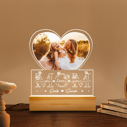 Mom Night Light with Personalized Name and Photo – Thoughtful Gift for Mother's Day, Birthday, or Holiday Celebration (MNL-05)