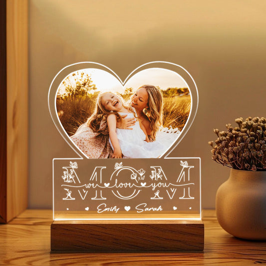 Mom Night Light with Personalized Name and Photo – Thoughtful Gift for Mother's Day, Birthday, or Holiday Celebration (MNL-05)